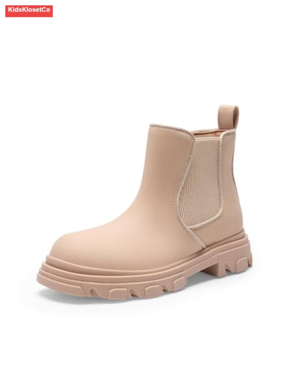 Girls Combat Chelsea Ankle Boots Faux Leather Side Zipper
